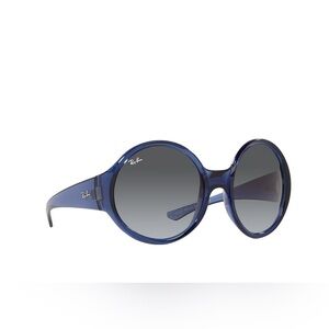 NWOT Ray-Ban Highstreet RB 4345 6531/8G Women's Navy Round Sunglasses With Case